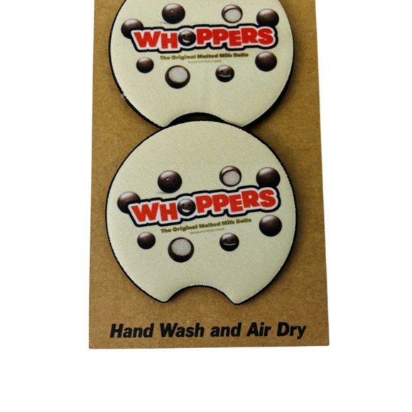 Car Coasters Whoppers Chocolate Candy Bar Snack Junk Food Set of 2 Neoprene - Picture 8 of 9